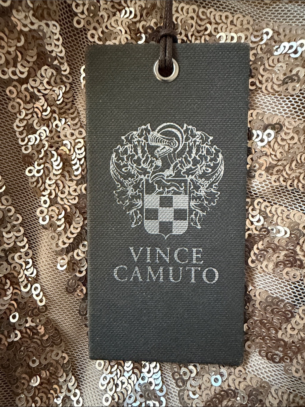 NWT Vince Camuto Champagne Gold Sequin Geo Mini Dress - sz 8 - Picture 11 of 11